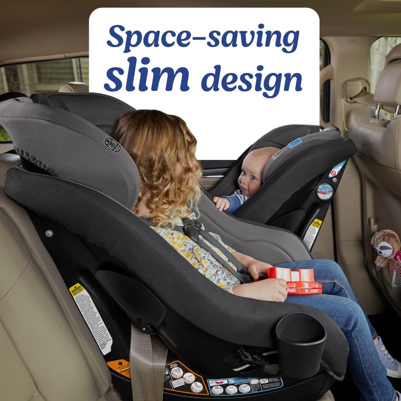 Graco Contender Slim Convertible Car Seat, West Point, Lightweight Travel Car Seat with Compact, Space-Saving Design, Rear-Facing 5â€“40 lbs, Forward-Facing 26.5â€“65 lbs, Easy to Transfer, FAA Approved - Image 3