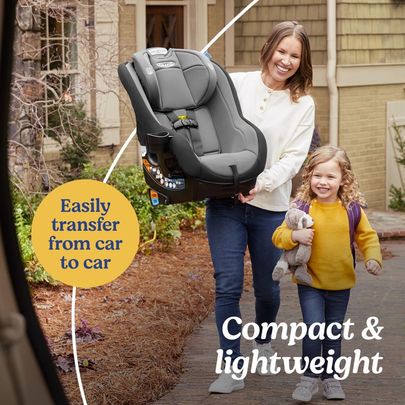 Graco Contender Slim Convertible Car Seat, West Point, Lightweight Travel Car Seat with Compact, Space-Saving Design, Rear-Facing 5â€“40 lbs, Forward-Facing 26.5â€“65 lbs, Easy to Transfer, FAA Approved - Image 4