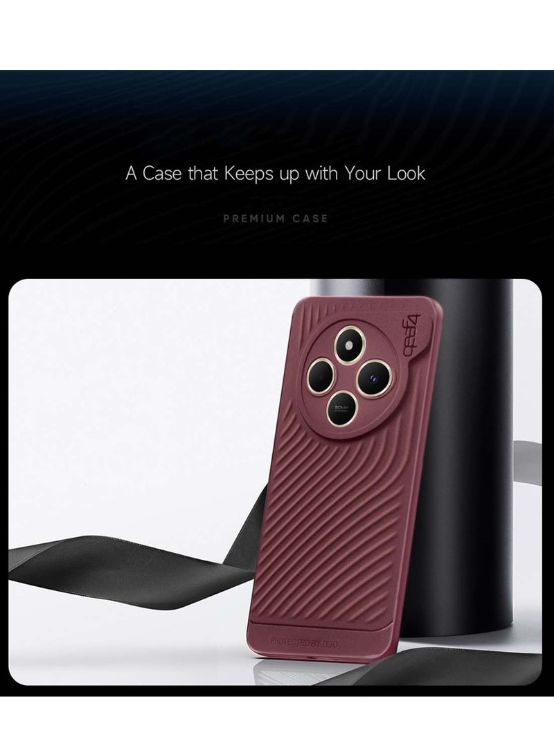 جيرفور Xiaomi Redmi A4 5G 2024 Gear4 سيليكون سائل ناعم مع غطاء هيكل ملمس متموج - كستنائي - Image 3
