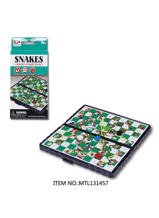 Hot-selling Children's Chess Magnetic Checkers Gobang Flying Chess Educational Board Games Board Toys-Color:Snake Ladder Chess - Image 1