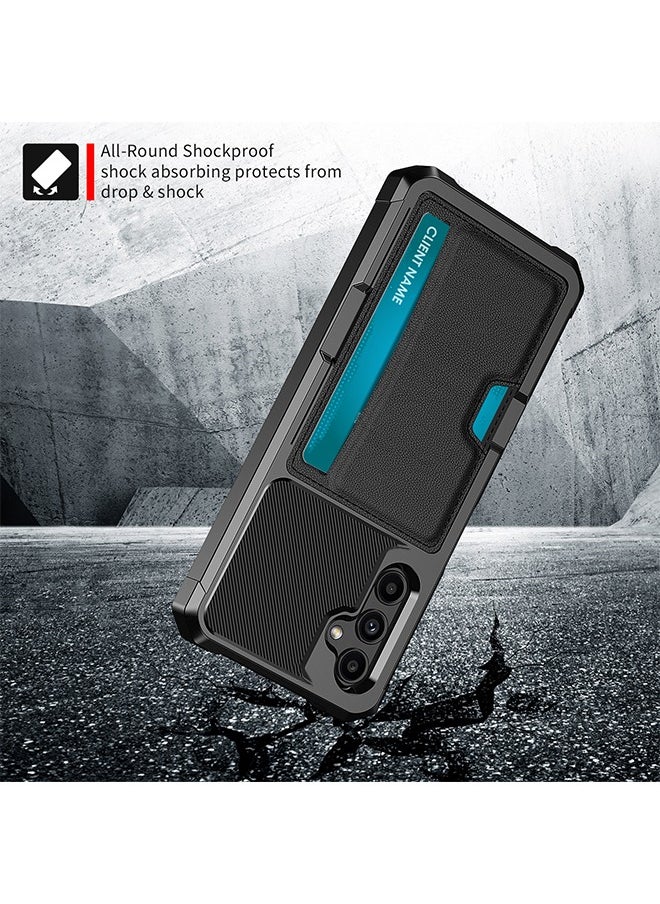 SNBFA Samsung Galaxy A15 4g/5g Case, Credit Card Slot Wallet Cover Leather Shell TPU Rubber Bumper Military Grade Drop Protection Phone Back Cover for Samsung Galaxy A15 5G  - Image 5
