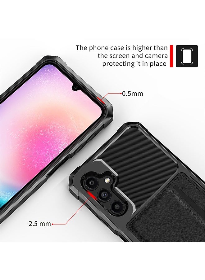 SNBFA Samsung Galaxy A15 4g/5g Case, Credit Card Slot Wallet Cover Leather Shell TPU Rubber Bumper Military Grade Drop Protection Phone Back Cover for Samsung Galaxy A15 5G  - Image 2