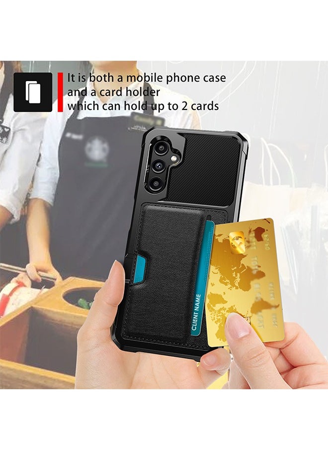 SNBFA Samsung Galaxy A15 4g/5g Case, Credit Card Slot Wallet Cover Leather Shell TPU Rubber Bumper Military Grade Drop Protection Phone Back Cover for Samsung Galaxy A15 5G  - Image 3