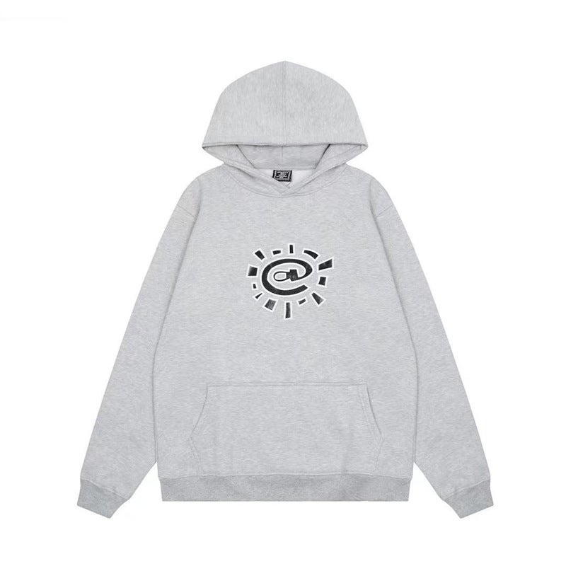 ADWYSD Sun Roll fleece-lined Hooded Sweater Casual Trousers High Street Couples Short Sleeve T-Shirt Pants suit Hoodie AD01#gray 