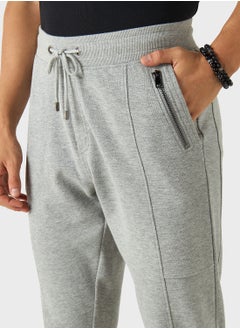 Iconic Iconic Solid Slim Fit Joggers with Drawstring Clos  - Image 3