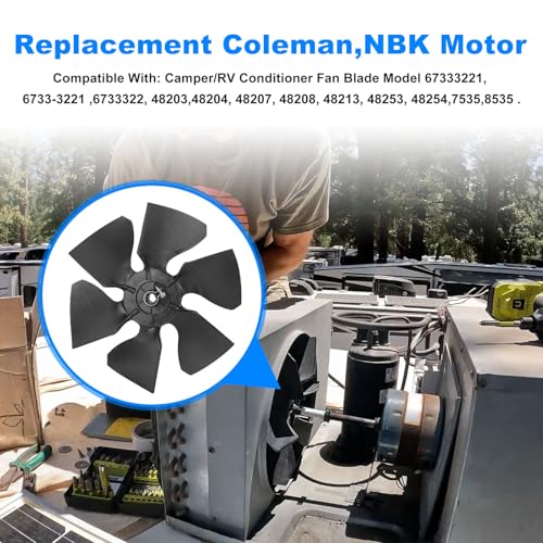JIOTAR 6733-3221 RV Conditioner Fan Blade Replacement Coleman Mach RV AC Fan Motor 67333221 6733322 48203 48204 48207 48208 48213 48253 - Image 2