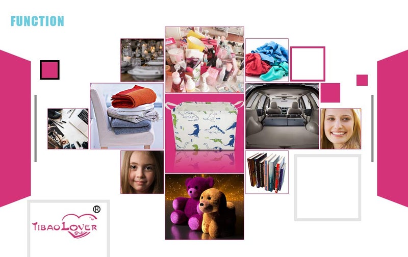 TIBAOLOVER Rectangular Kids Storage Basket Gift Basket Baby Storage Basket Cute Kids Toy Storage Bin Organizer Shelf Book Basket Room Decor(Polychrome Dinosaurs) - Image 5