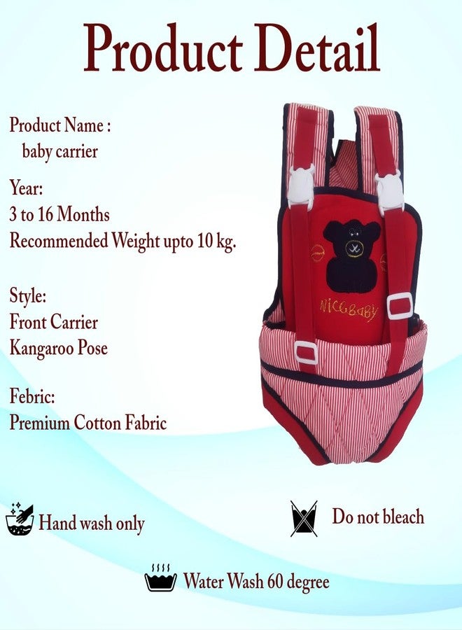 MammaChamp Kangaroo Baby Carry Bags/Baby Carry Wrap/Adjustable Sholder Belt/Front and Back Carrier Position/for 3 Months to 1.5 Years Kids (RED) - Image 4
