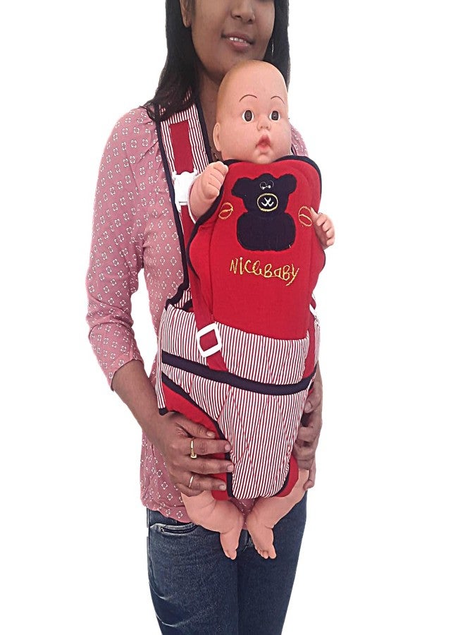 MammaChamp Kangaroo Baby Carry Bags/Baby Carry Wrap/Adjustable Sholder Belt/Front and Back Carrier Position/for 3 Months to 1.5 Years Kids (RED) - Image 1