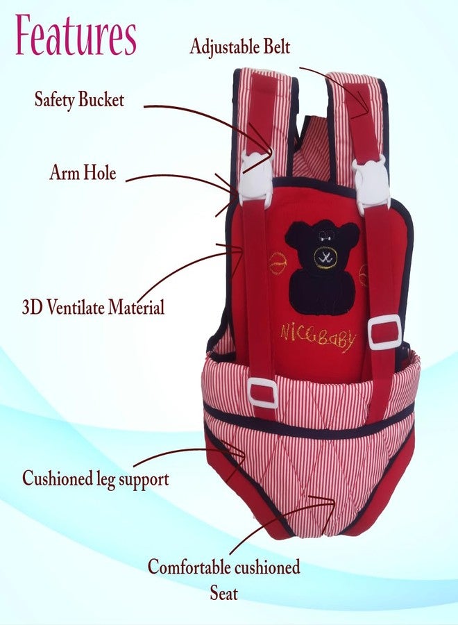 MammaChamp Kangaroo Baby Carry Bags/Baby Carry Wrap/Adjustable Sholder Belt/Front and Back Carrier Position/for 3 Months to 1.5 Years Kids (RED) - Image 3