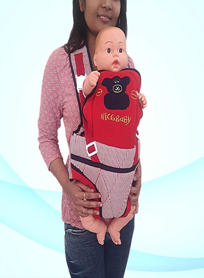 MammaChamp Kangaroo Baby Carry Bags/Baby Carry Wrap/Adjustable Sholder Belt/Front and Back Carrier Position/for 3 Months to 1.5 Years Kids (RED) - Image 2