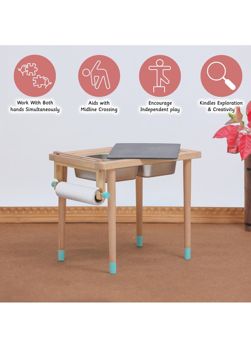 Montessori Inspired Sensory Table Eco-Friendly Design for Optimal Toddler Development Small Study Table For Toddlers and Kids- Pink