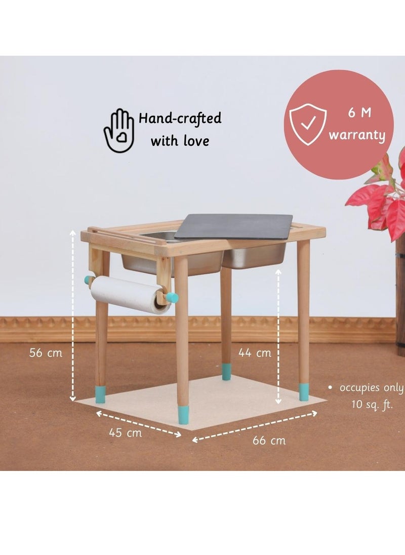 Montessori Inspired Sensory Table Eco-Friendly Design for Optimal Toddler Development Small Study Table For Toddlers and Kids- Pink