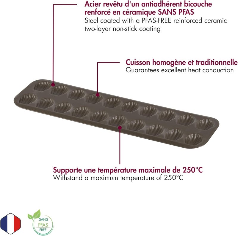 Gobel - Non-Stick 20 Small Madeleines Baking Sheet - 15.6 in x 4.9 in x 0.5 in - Made in France - Image 3
