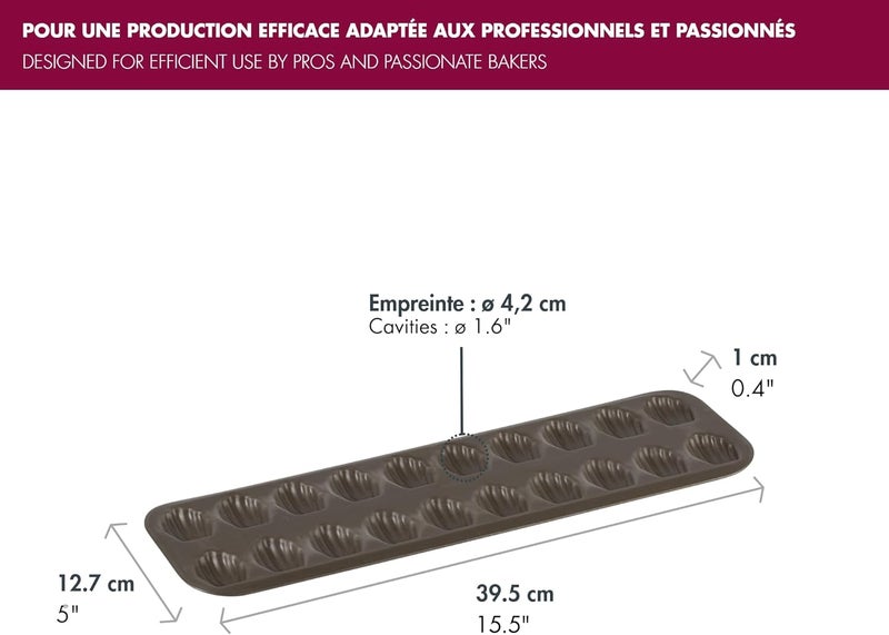 Gobel - Non-Stick 20 Small Madeleines Baking Sheet - 15.6 in x 4.9 in x 0.5 in - Made in France - Image 4