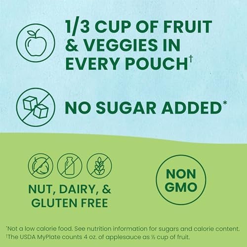 GoGo squeeZ Fruit & veggieZ Applesauce and Puree Variety Pack, Pedal Peach and Boulder Berry, 3.2 oz (Pack of 20), Unsweetened Snacks for Kids, BPA Free Pouches (Packaging May Vary) - Image 4