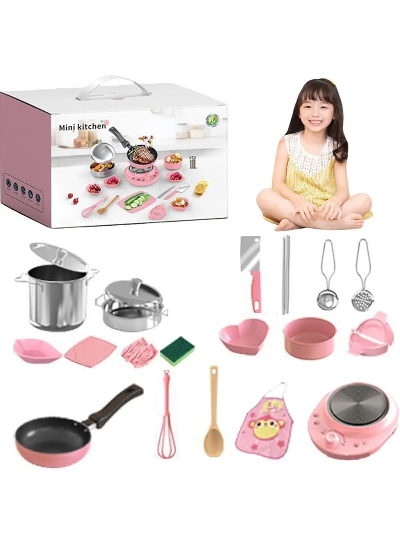 22-Piece Mini Kitchen Set for Children – Authentic Cooking Toy with Realistic Accessories, Educational Little Chef Playset for Boys & Girls Ages 4+ - Image 1
