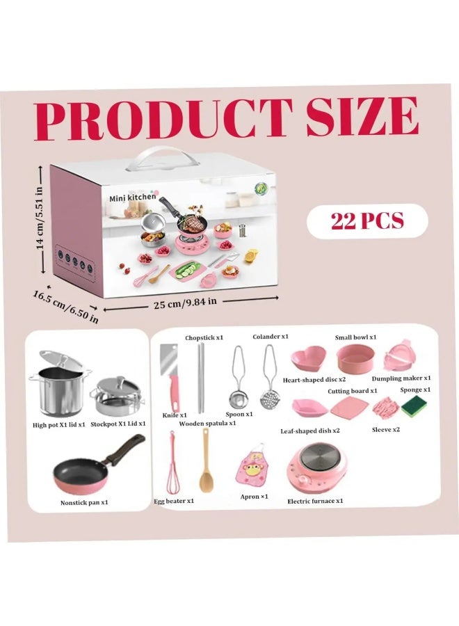 22-Piece Mini Kitchen Set for Children – Authentic Cooking Toy with Realistic Accessories, Educational Little Chef Playset for Boys & Girls Ages 4+ - Image 2