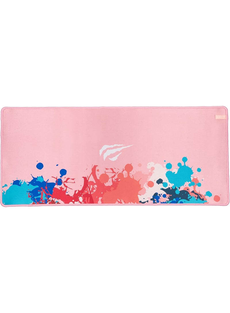 havit MP847 Mousepad XXL Size 700mm x 300mm x 3mm Pink - Image 1