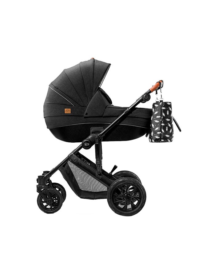 Kinderkraft - 2In1 Stroller Prime 2020 With Accessoriess Mommy Bag - Black - Image 1