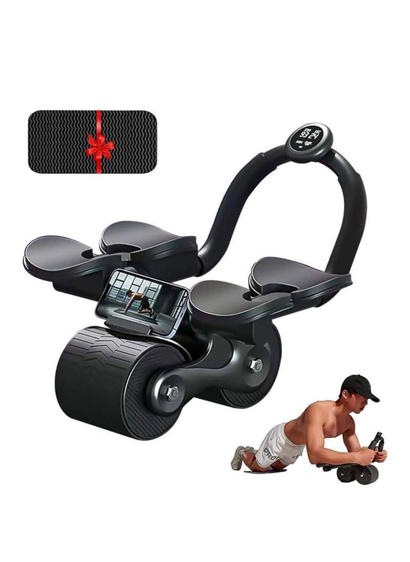 Hihonor ABS Roller Wheel with Knee Mat, Abdominal Exercise Wheel, Automatic Rebound Abdominal Wheel for Newbies, Support Workout Equipment for Core Strength Training Home Gym Fitness  - Image 1