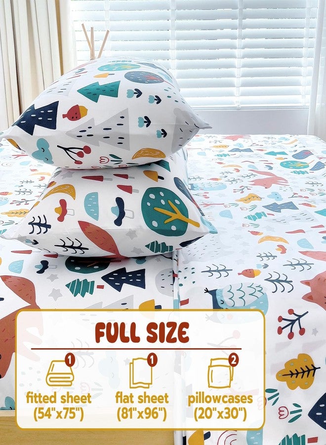 Homilay Full Sheets Set Kids - 4 Piece Foxes Sheets for Boys, Girls, Teens, Toddler, Easy Fit Deep Pockets, Breathable, Wrinkle-Free, Cozy Soft Cartoon Print Cute Bed Sheets - Image 3