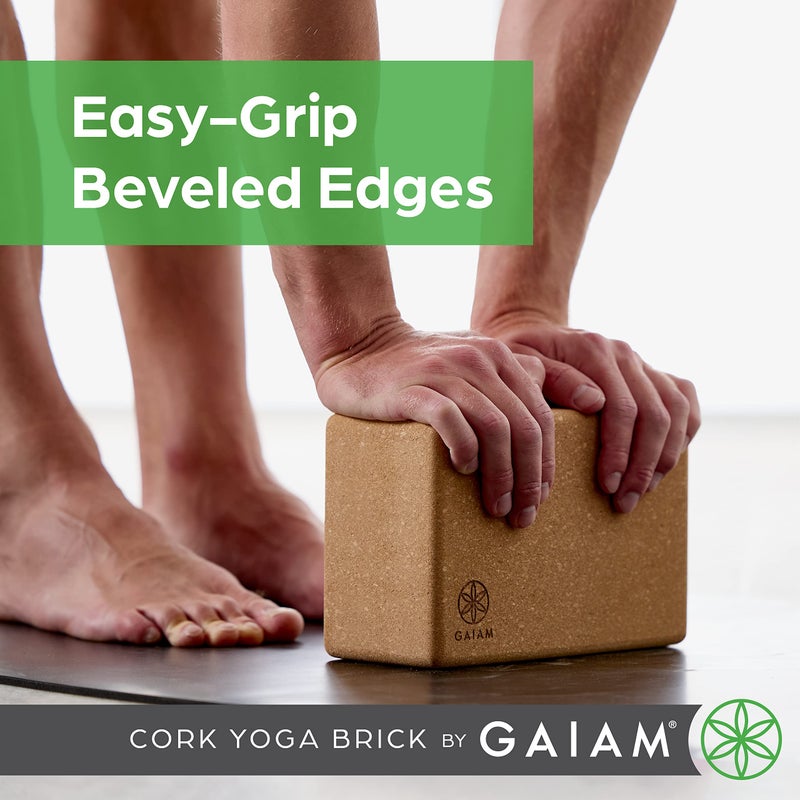 جايم كتلة اليوغا من Gaiam Cork - كتلة من الفلين الطبيعي مقاس 4 × 6 × 9 بوصة لليوجا والبيلاتيس وتمتد التوازن في صالة الألعاب الرياضية والتمارين المنزلية والتأمل وغير قابلة للانزلاق وحواف مستديرة عالية الكثافة لتعزيز الأوضاع والمرونة - Image 5