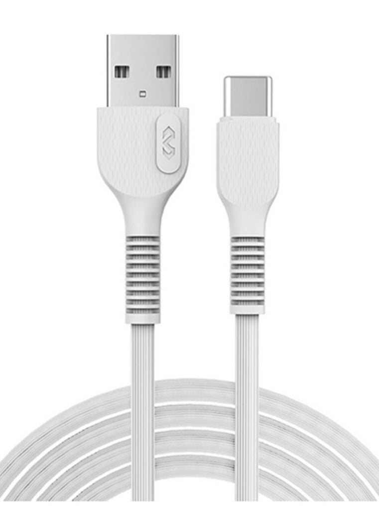 JAJEEK "2.4A PVC USB to Type-C Charging Cable – 2-in-1 Charging & Data Transfer, Flexible & Skin-Friendly Texture, 1 Meter, White" - Image 4