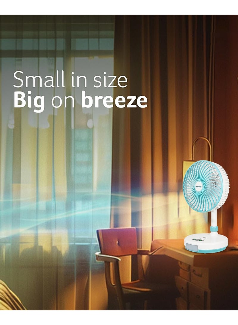 Weidesi Portable Rechargeable 7.5-Inch Table Fan with USB Charging, Night Light, and 3-Speed Wind Adjustment, 1200mAh Lithium Battery, WEIDASI WD-219  - Image 5