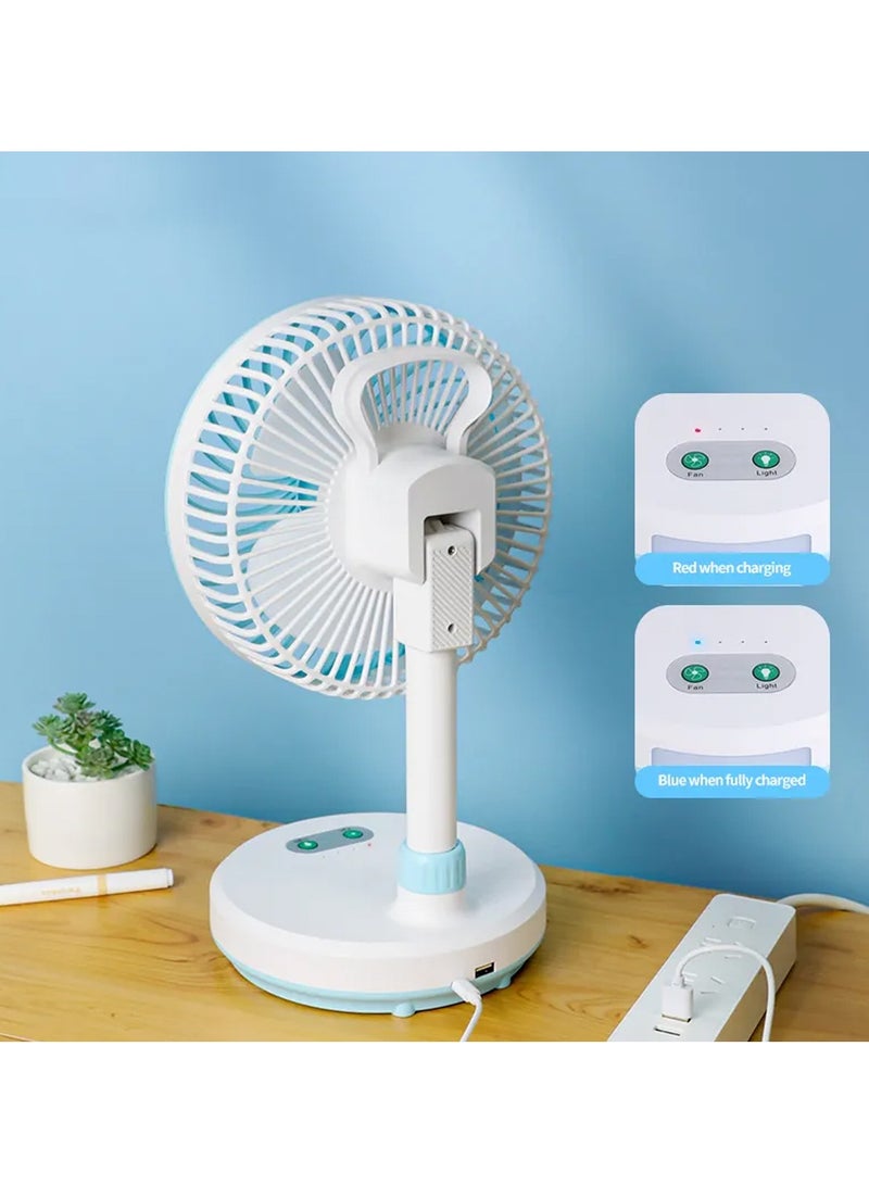 Weidesi Portable Rechargeable 7.5-Inch Table Fan with USB Charging, Night Light, and 3-Speed Wind Adjustment, 1200mAh Lithium Battery, WEIDASI WD-219  - Image 2