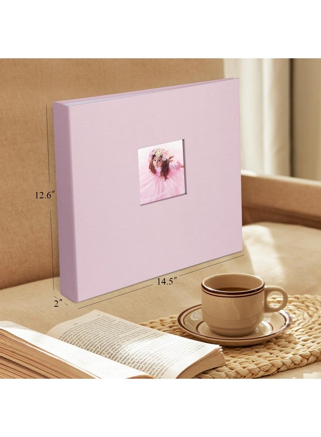 1DOT2 12X12 Inch Large 3 Ring Diy Scrapbook Photo Album Journal With 30 Plastic Sleeves 60 Pages And Fabric Cover For Baby Travel Wedding Couple Anniversary Kids Adventure (Pink Cover/White Pages) - Image 5