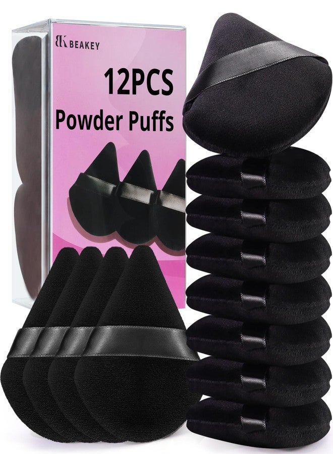 BEAKEY 12pcs Powder Puffs for Face Powder Triangle Powder Puff for Loose and Cosmetic Foundation, Makeup Puff for Contouring, Cloud Kiss Beauty Makeup Tools - Image 1