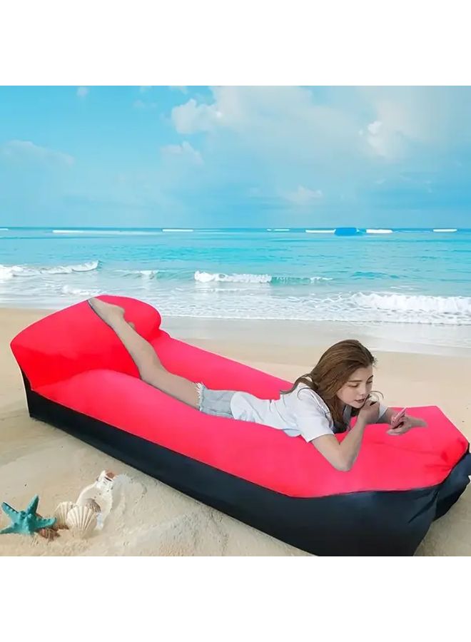 Purple Outdoor Inflatable Sofa Portable Air Lounger Multifunctional Camping Beach Chair with Pillow Lightweight Easy to Store with Carry Bag Simple Setup Suitable for All Seasons Ideal for Backyard Patio RV Music Festivals - Image 4