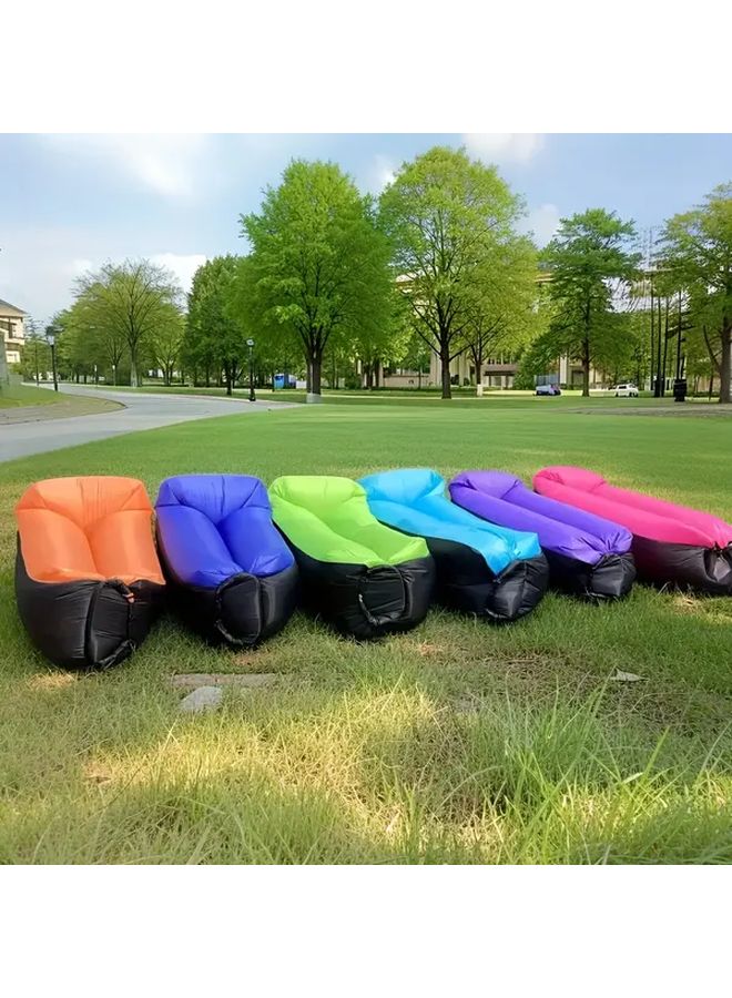 Purple Outdoor Inflatable Sofa Portable Air Lounger Multifunctional Camping Beach Chair with Pillow Lightweight Easy to Store with Carry Bag Simple Setup Suitable for All Seasons Ideal for Backyard Patio RV Music Festivals - Image 2