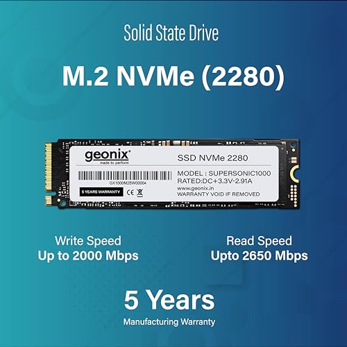 GEONIX 256GB M.2 NVMe SSD, 2280 SATA III (6Gb/s), Read Speed – Up to 2650 Mbps Write Speed – Up to 2000 Mbps, Internal Solid State Drive(SSD), (5 Years Warranty) - Image 4