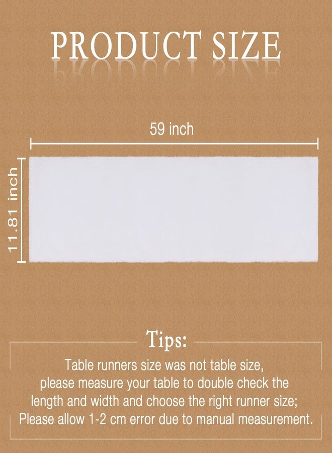 duduta White Faux Fur Table Runner 60 inches Long, Fluffy Dresser Coffee Table Runner Nightstand Covers Spring Wedding Holiday Decor - Image 2