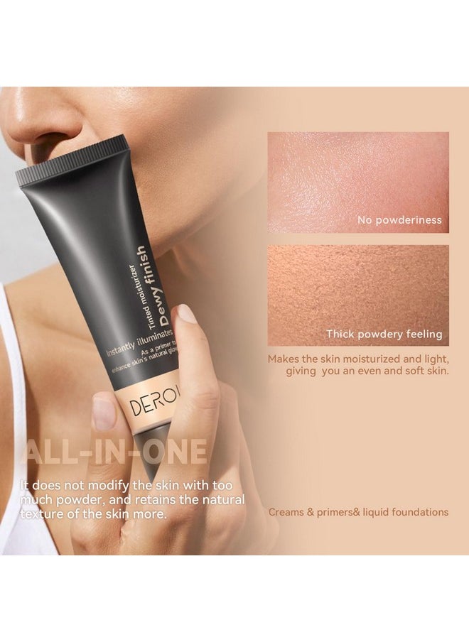 JEMPET - Matte Tinted Moisturizer Foundation Primer - 2-IN-1 Hydrating Tinted Cream - Dewy Finish Cream Foundation and Lightweight Face Primer (01, 30ml) - Image 1