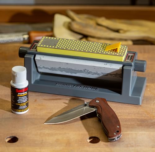 Smith's 50448 6” Diamond Tri-Hone Stone Sharpening System - Grey - Fine, Natural, & Coarse Stones - 3-Way Honing - Nonslip Rubber Feet - Restore Tools, Hunting, Kitchen, Fishing & Pocket Knives - Image 2