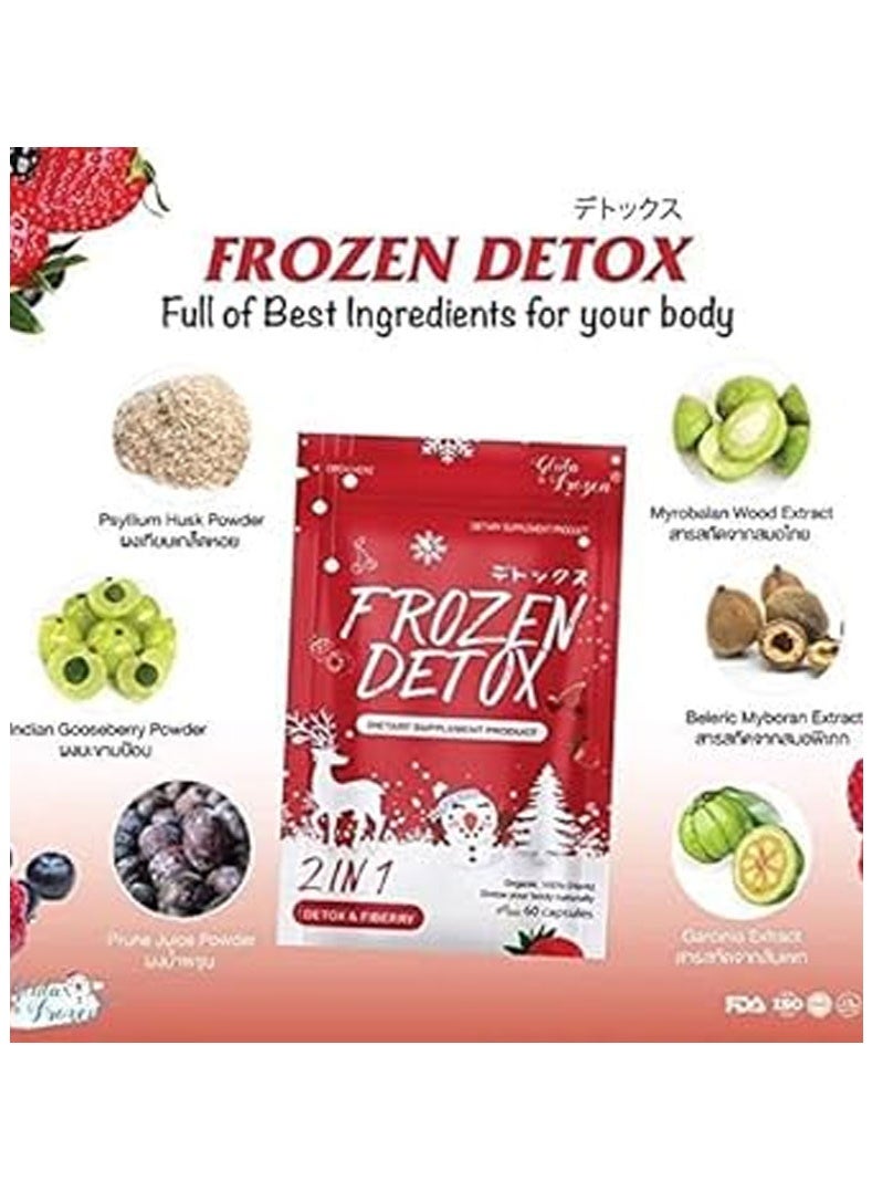 Frozen Detox Original Frozen Detox 2 in 1 Detox & Fiberry Dietary Supplement - 60 Capsules -  2 Pcs - Image 4