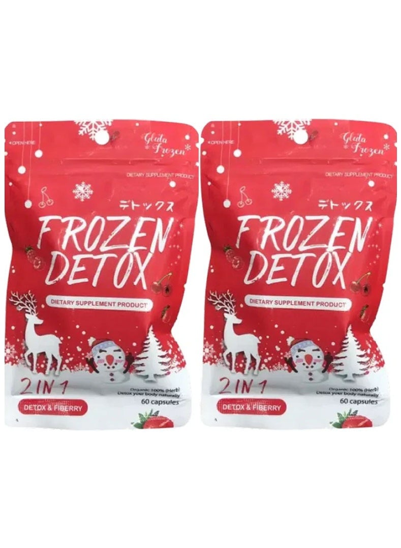 Frozen Detox Original Frozen Detox 2 in 1 Detox & Fiberry Dietary Supplement - 60 Capsules -  2 Pcs - Image 1