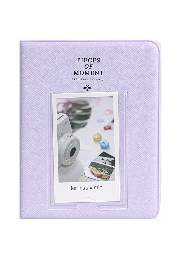 O Ozone 64 Pockets Photo album for with Fujifilm Instax Mini 12 11 9 8+ 8 7s 25 26 50s 70 90/ Instant Printer Film Instant Camera & Name Card- Lilac Purple  - Image 1