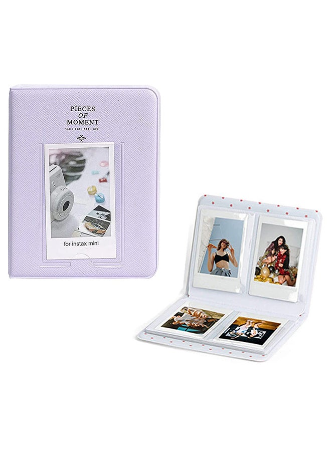 O Ozone 64 Pockets Photo album for with Fujifilm Instax Mini 12 11 9 8+ 8 7s 25 26 50s 70 90/ Instant Printer Film Instant Camera & Name Card- Lilac Purple  - Image 3