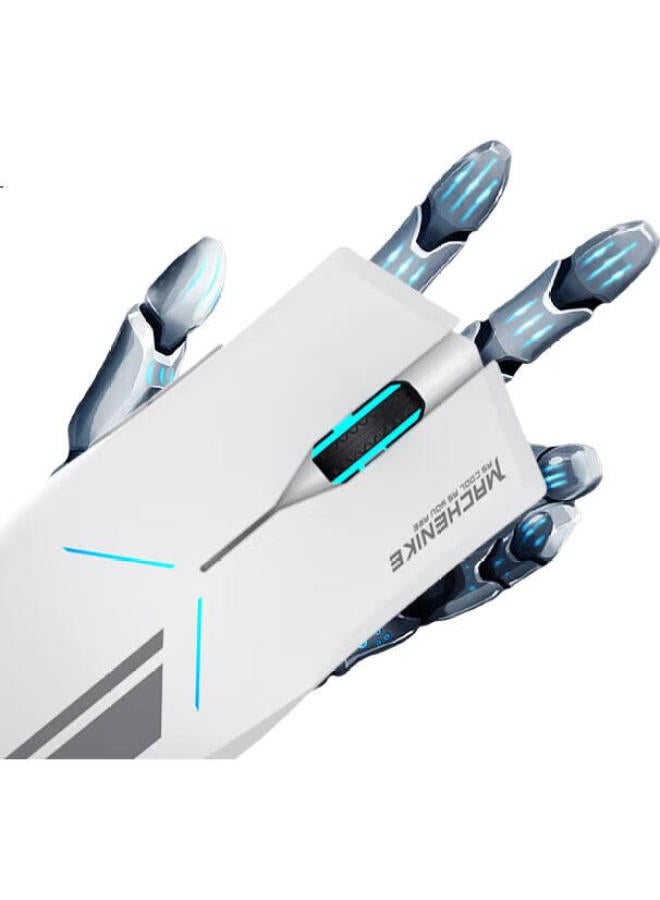 MACHENIKE ماوس ألعاب لاسلكي M721، ماوس رياضي سلكي، ماوس كمبيوتر محمول للمكتب، ماوس ميكانيكي مع وضع مزدوج قابل لإعادة الشحن، 10000Dpi، أبيض - Image 1