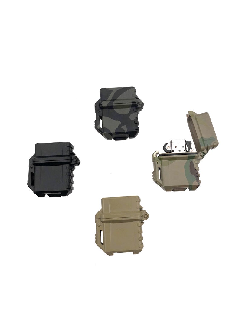 Generic - 1 x 5 pcs Tactical Universal Lighter Case Multifunctional Waterproof Shockproof Khaki - Image 1