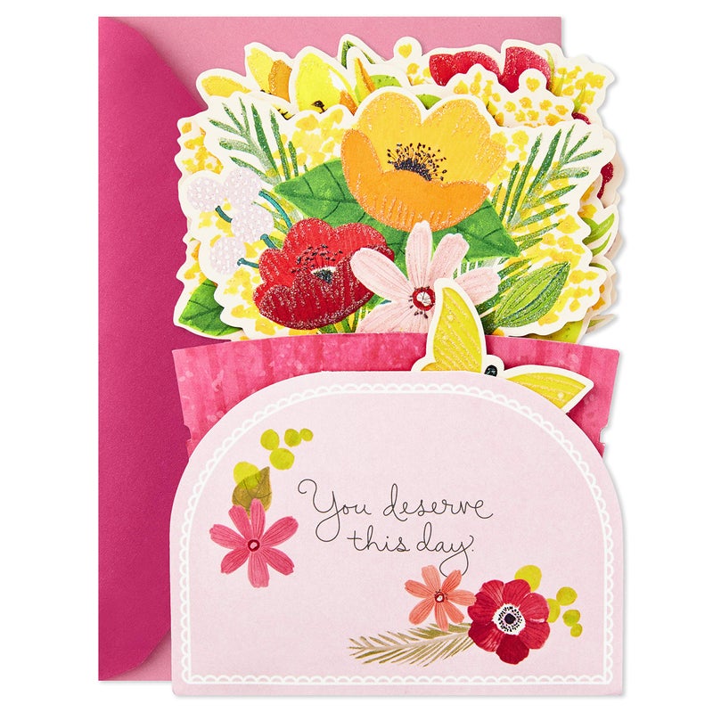 Hallmark Paper Wonder Mothers Day Pop Up Card (Flower Bouquet, You Deserve This Day) - Image 2