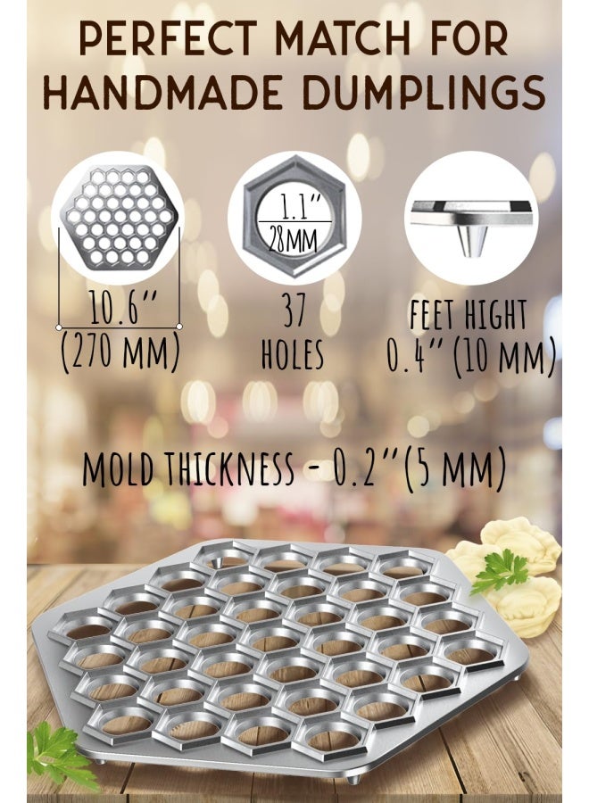 MhhRussian Ravioli Maker Dumplings Mold - Pelmeni Metal Mold - Siberian Pelmeni Meat - Dumpling Maker Machine - Ravioli Cutter 1302439 - Image 2