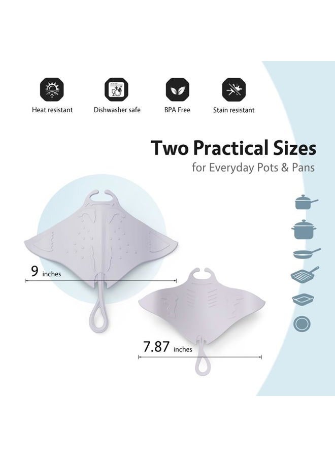 UMIRRO Cute Silicone Trivets for Hot Pots and Pans w/Pop-up Fun, Heat Resistant Mats for Quartz Countertop, Ocean Themed Pot Holder Pads for Coastal Decor, Kitchen Gifts for Beach Lovers Grey 2 Pack - Image 3