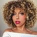 Onpep Afro Curly Wigs for Black Women Short Shoulder Length Kinky Wig with Bangs Brown Mixed Blonde Heat Resistant Wigs - Image 2