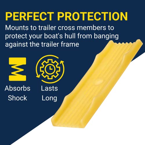 Tie Down 86291 PVC Keel Pad – 15" x 3.5" Boat Hull Protector for Trailers – Yellow – Non-Marking, UV Resistant, Flexible Cushion Pad – Mounts Easily to Cross Members – Made in USA - Image 3