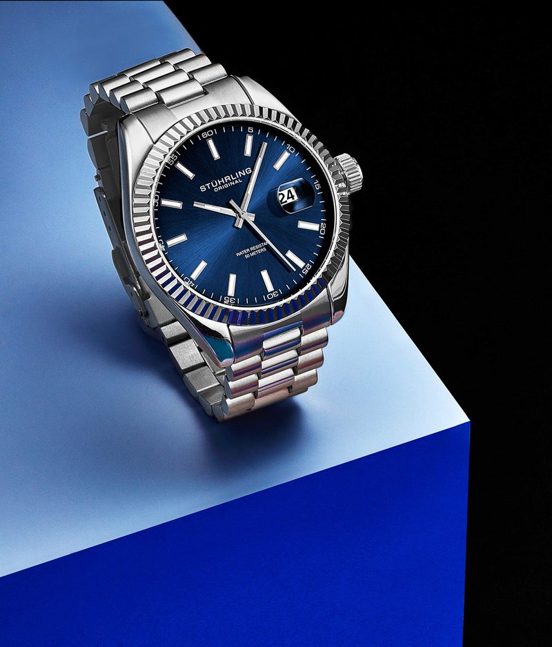 Stuhrling Original Men's Symphony Regent Coronet Stainless Steel Bracelet Watch - Image 2